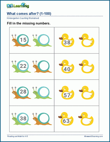 Before and After (1-100) Worksheet