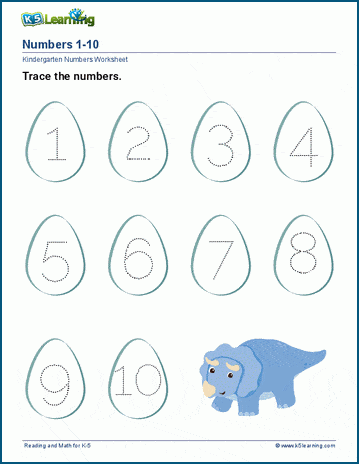 Number sequence 1-10 worksheet | K5 Learning