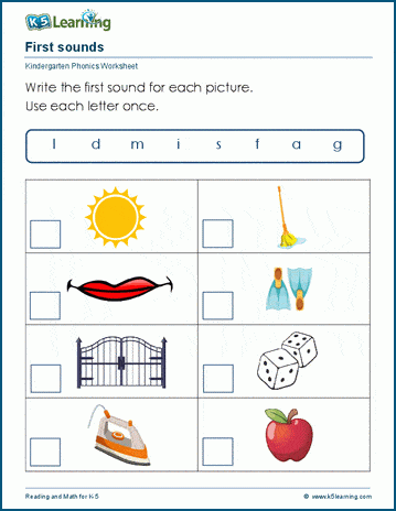 Phoneme isolation worksheet