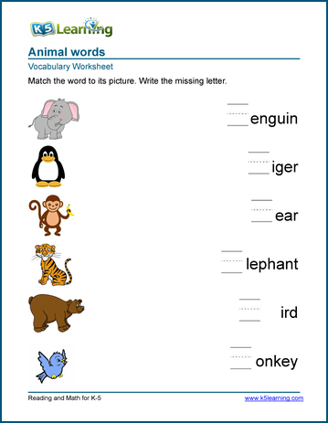 Preschool writing Worksheets, word lists and activities.