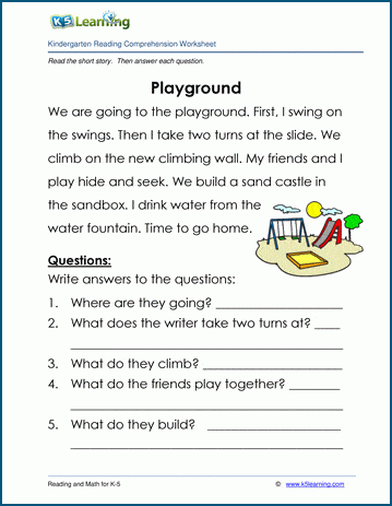 Playground - Children's Stories and Reading Worksheets | K5 Learning