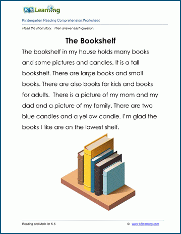 the bookshelf children s stories and reading worksheets k5 learning