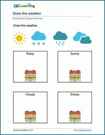 kindergarten weather worksheets k5 learning