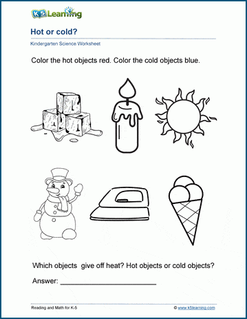 Hot or cold? worksheets