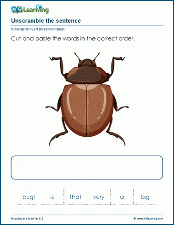 Sentence unscramble worksheet