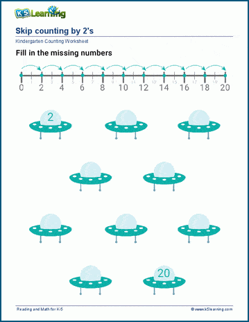 skip counting worksheets for preschool and kindergarten