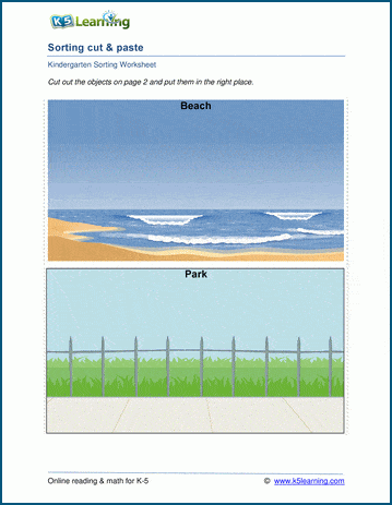 Cut, paste and sort worksheet