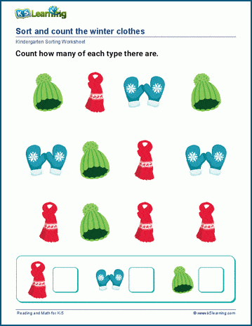 sort and count worksheets for preschool and kindergarten k5 learning