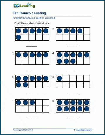 Ten frames worksheet