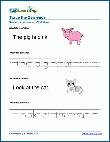 Tracing words for kindergarten