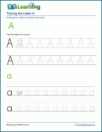 Tracing letters worksheet