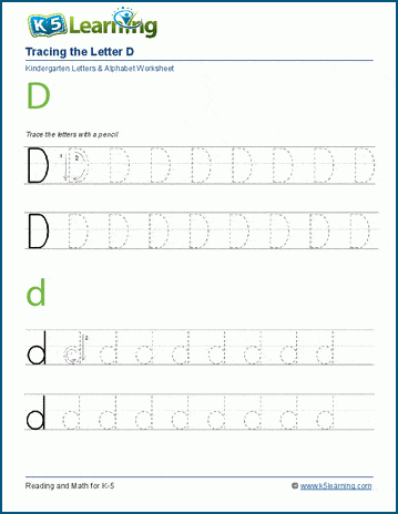 Tracing the Letter D d | K5 Learning