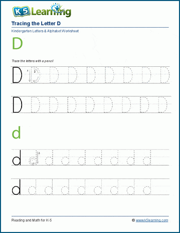 Tracing the Letter D d