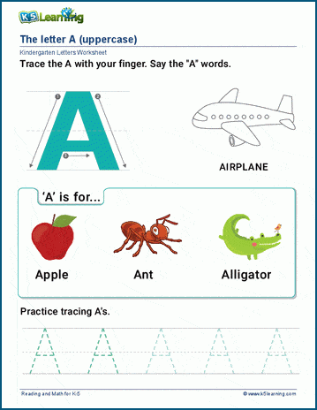 Letters a-k worksheet