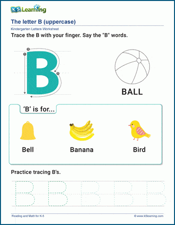 Words beginning with B worksheet