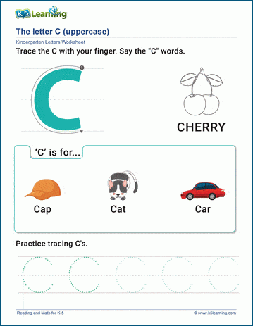 The Letter C Worksheet | K5 Learning