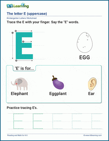 The Letter E Worksheet