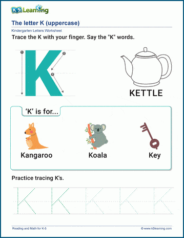 letter k worksheet