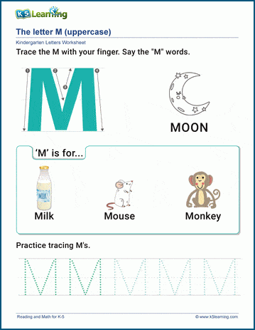 Beginning Letter M Worksheet