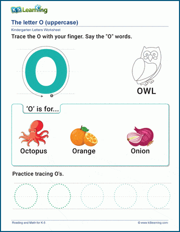 the letter o worksheet k5 learning