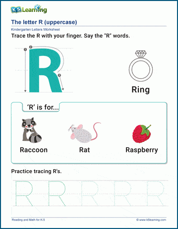 the letter r worksheet k5 learning