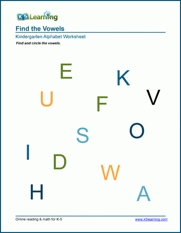 vowel worksheets for kindergarten pdf worksheets for kids