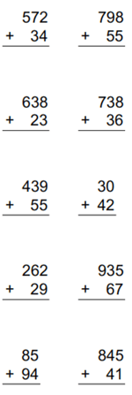 Addition in columns example