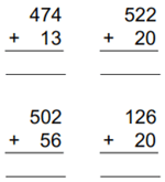 Addition in columns no regrouping example