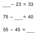 Missing minuends or subtrahends example