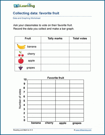 graphing and data worksheets for grade 1 k5 learning