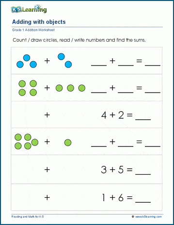 easy addition worksheets to 10
