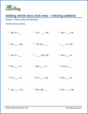 Tens And Ones Worksheets Grade 1 Pdf / Math Place Value Worksheets 2