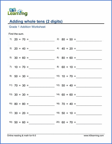 Grade 1 Addition Worksheets - Free & Printable | K5 Learning