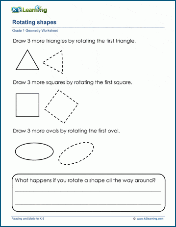 rotating shapes worksheets k5 learning