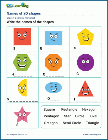 shapes names for kids