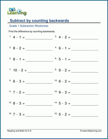 Subtract by counting back