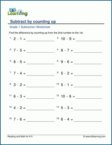 Subtract by counting up