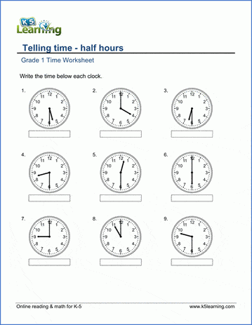 clocks for telling time math