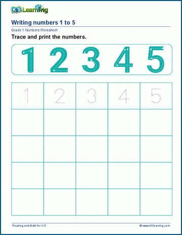 Writing Numbers Worksheets Write The Numbers 1 To 5 W - vrogue.co