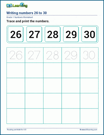 Counting 26-30: Kindergarten Basic Skills (Numbers & Counting)