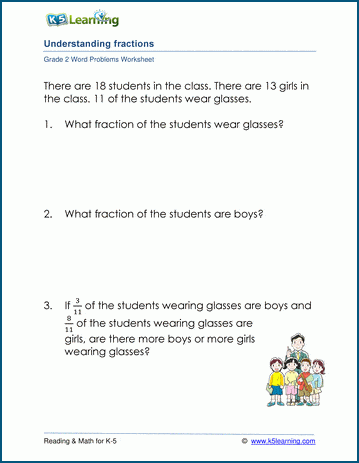 grade 2 fraction word problem worksheets k5 learning