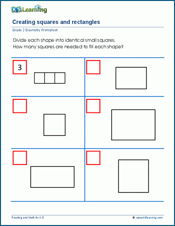 composing rectangles from squares worksheets