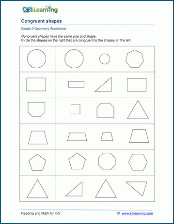 congruent shapes worksheets k5 learning