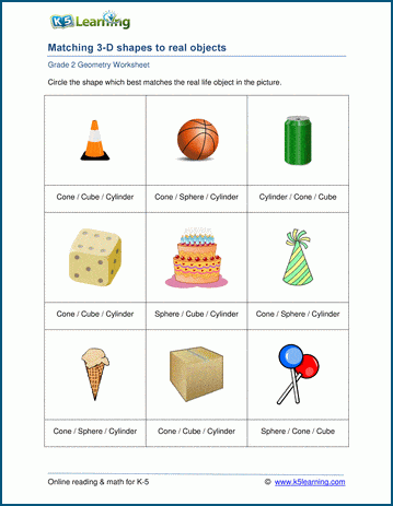 3d Shapes Worksheets K5 Learning