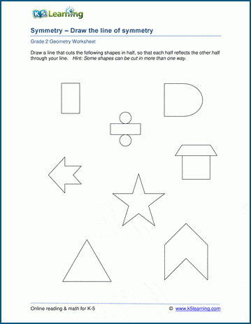 lines of symmetry worksheets k5 learning