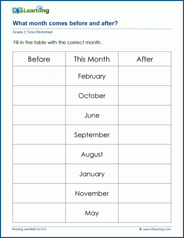 months of the year printables for kindergarten