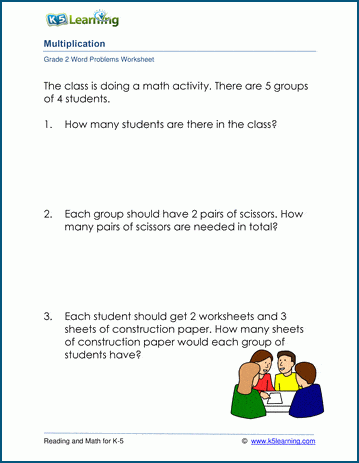 2nd grade math worksheets word problems