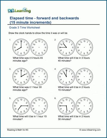 grade 3 time worksheet changes in time hours and half