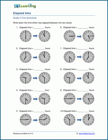 Elapsed time worksheets