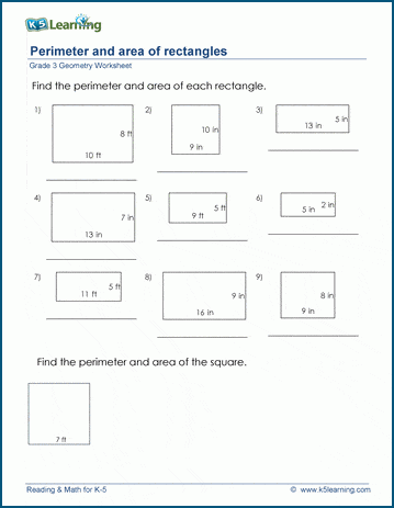 Area and Perimeter 3rd Grade Worksheets: Mastering Math with Fun